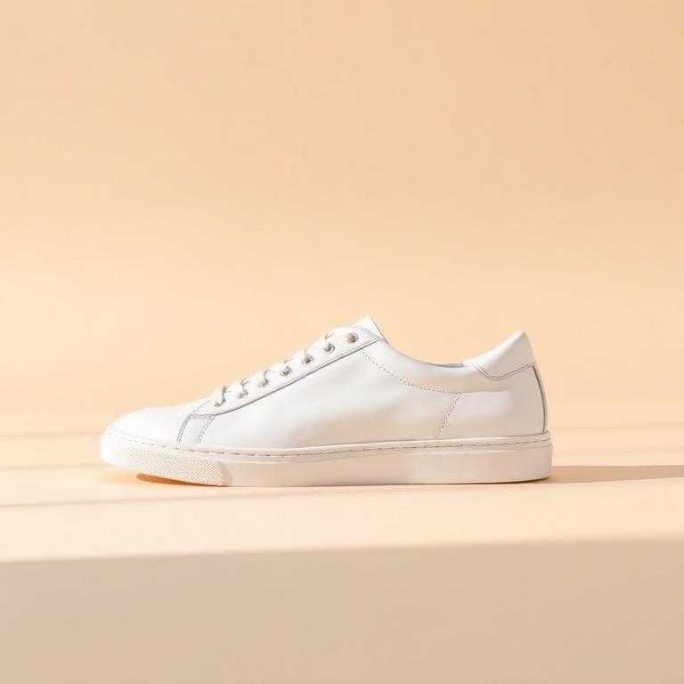 Minimalist white leather bespoke dress sneaker